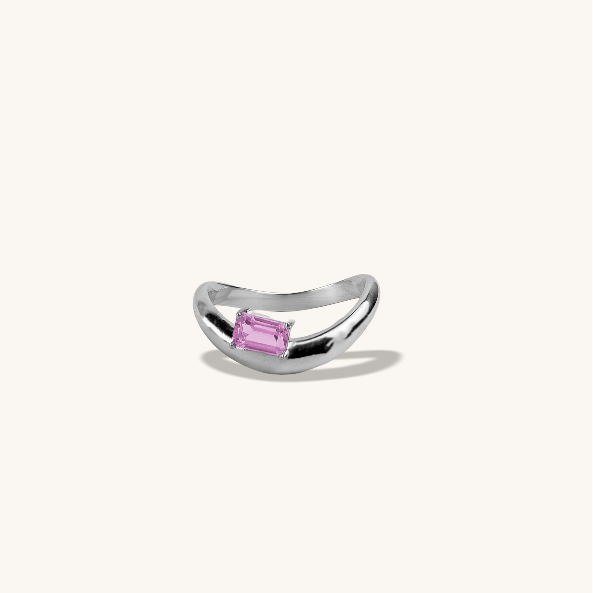 Curved Birthstone Ring