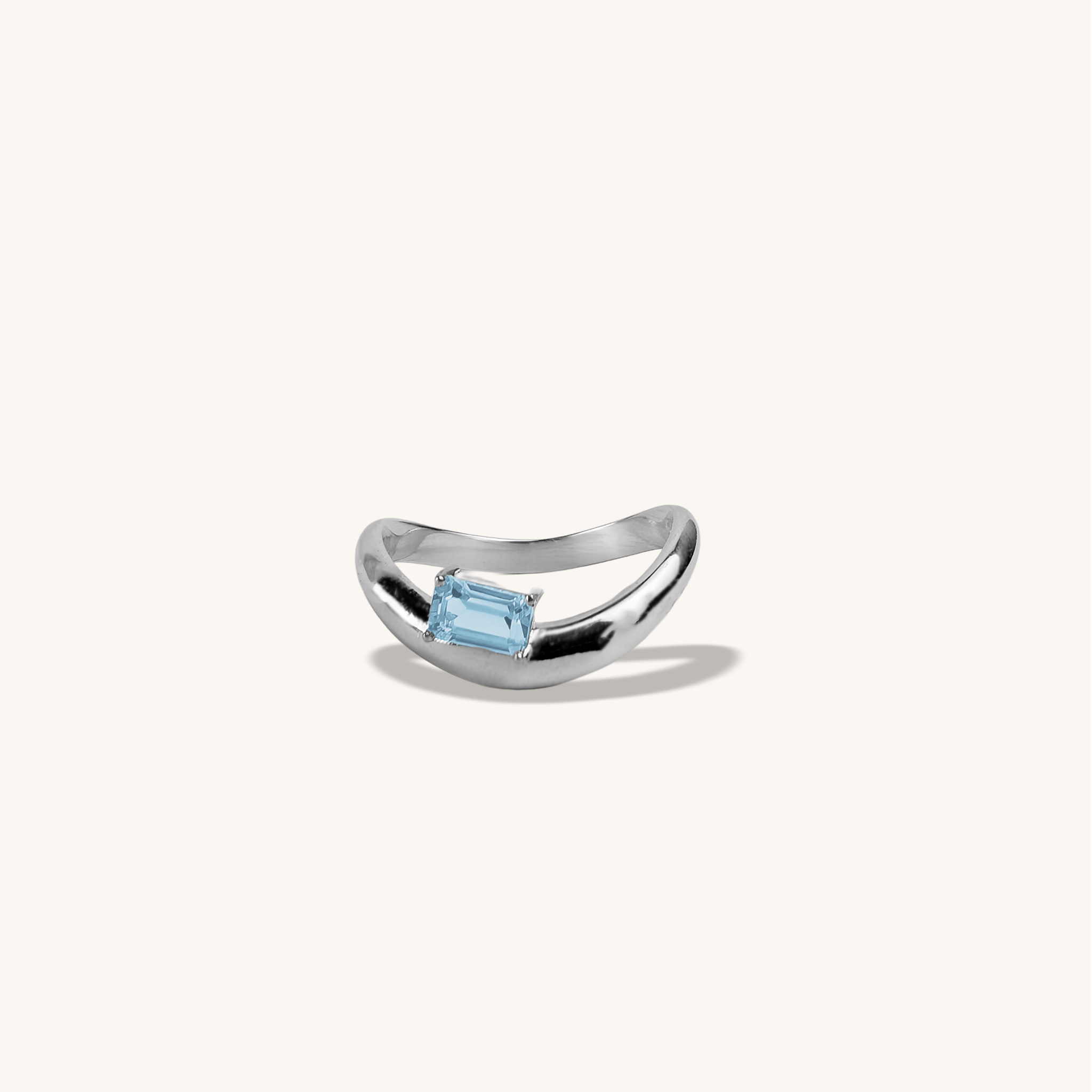 Curved Birthstone Ring