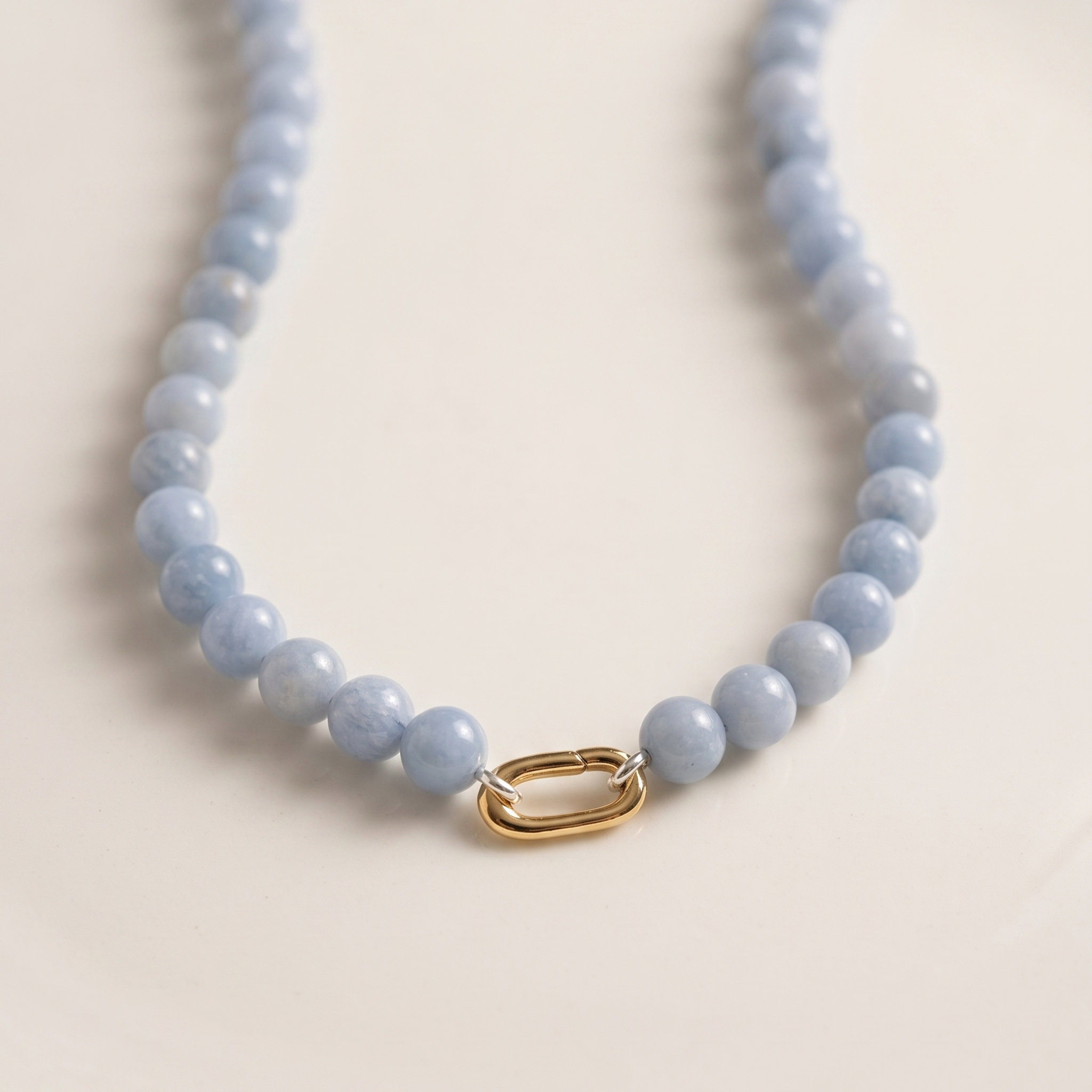 Blue Angelite Clasp Necklace