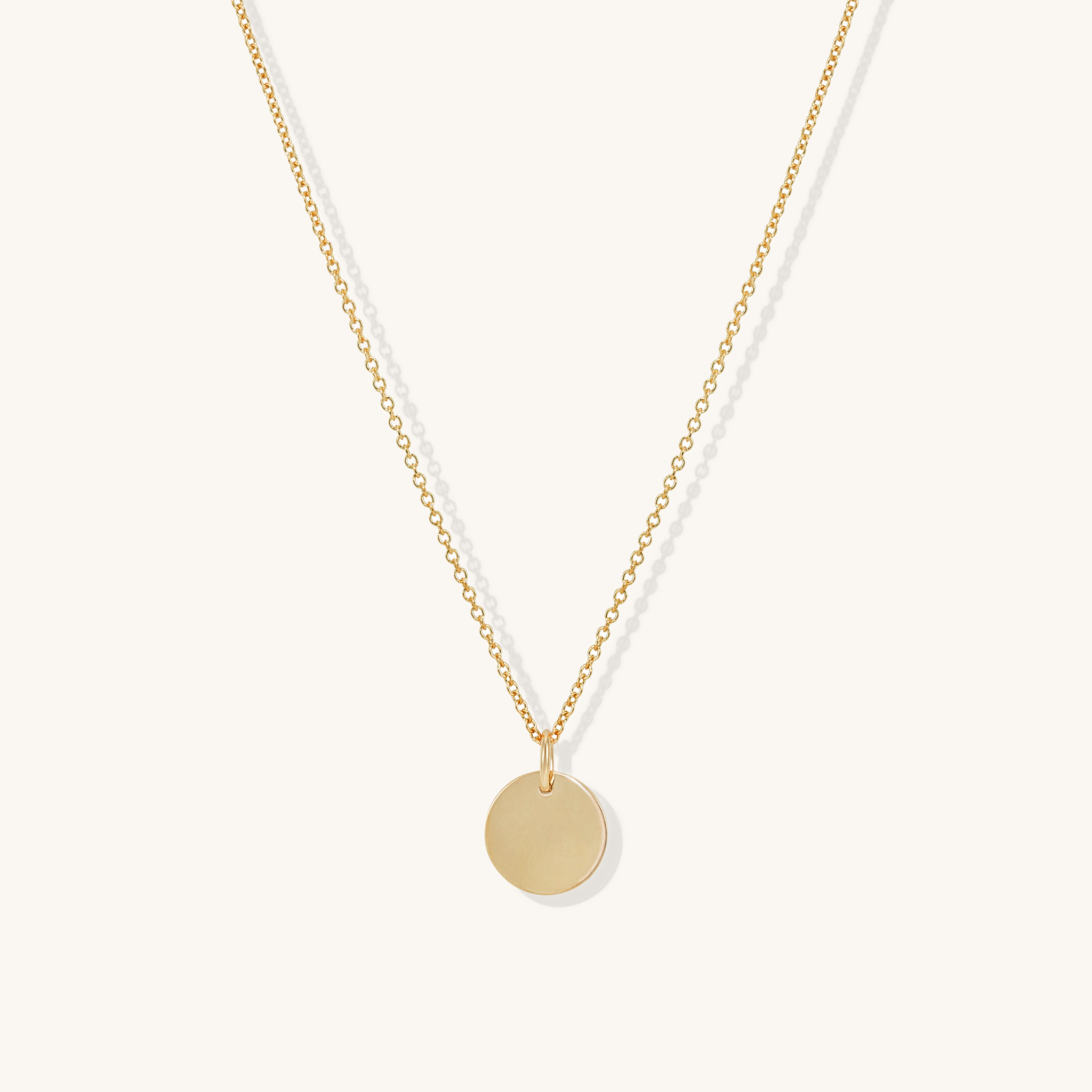 ENGRAVABLE DISK PENDANT - SOLID GOLD