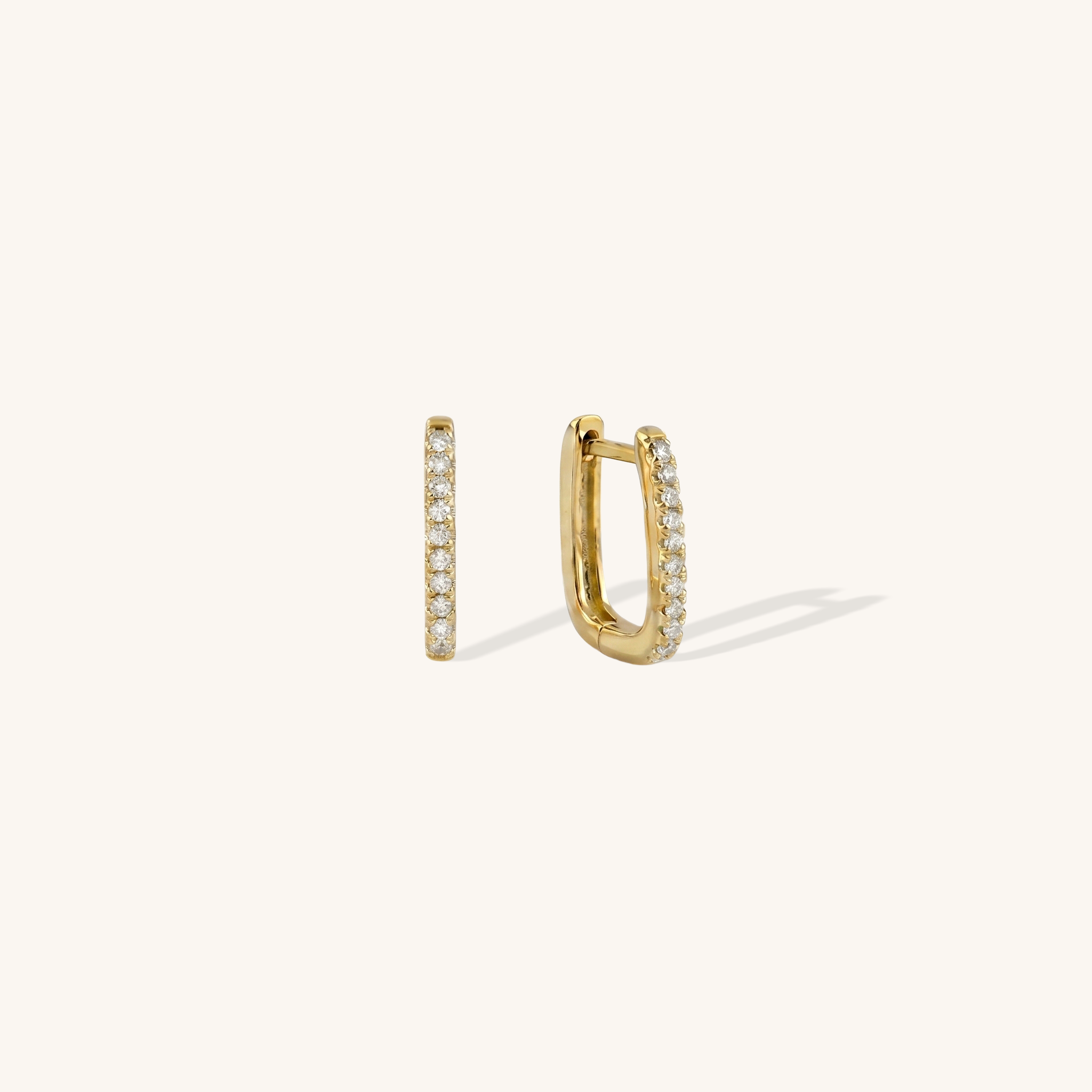 Pavé Rectangle Huggie Earrings