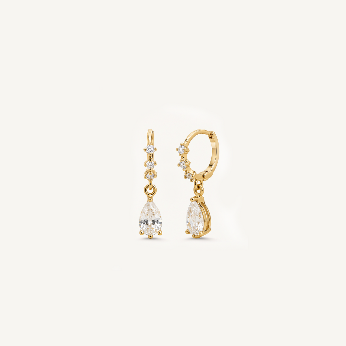 Pear Drop Huggie Earrings