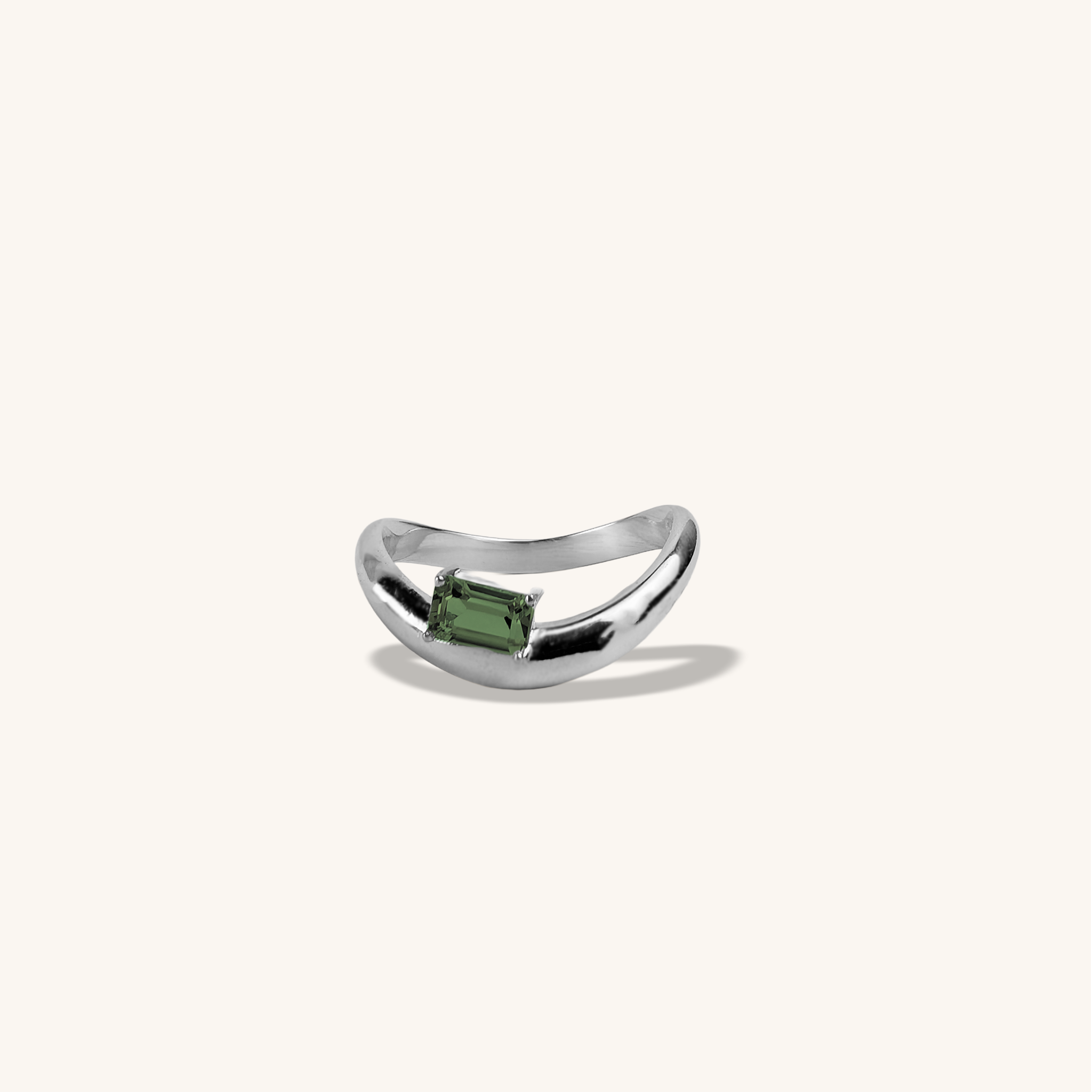 Curved Birthstone Ring