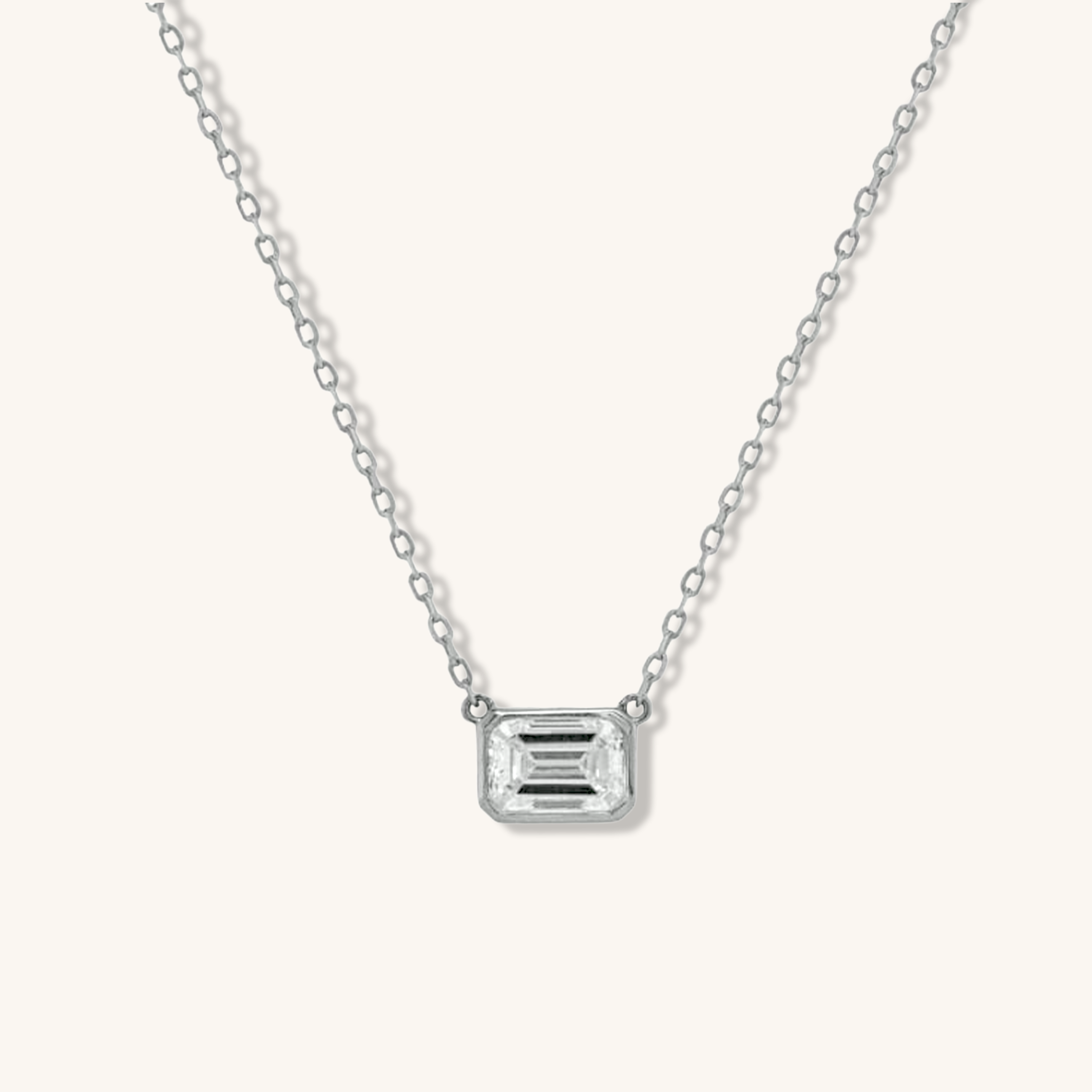 Emerald Cut Diamond Necklace